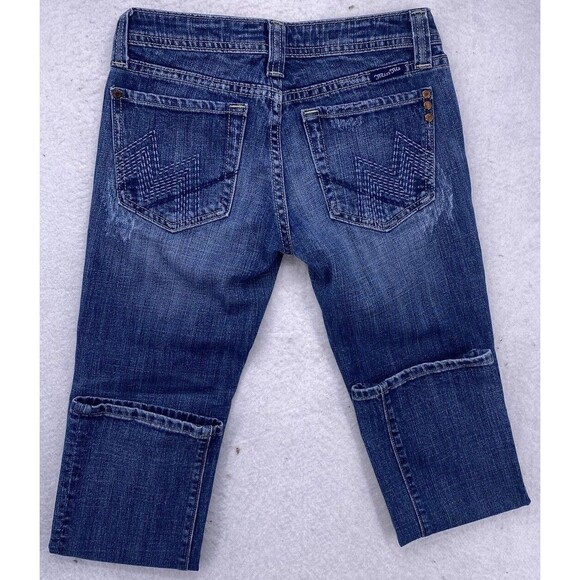 Miss Me Jeans Women Size 26 JP4408 Blue Distressed Pants Pockets Low Rise Denim - Picture 4 of 16
